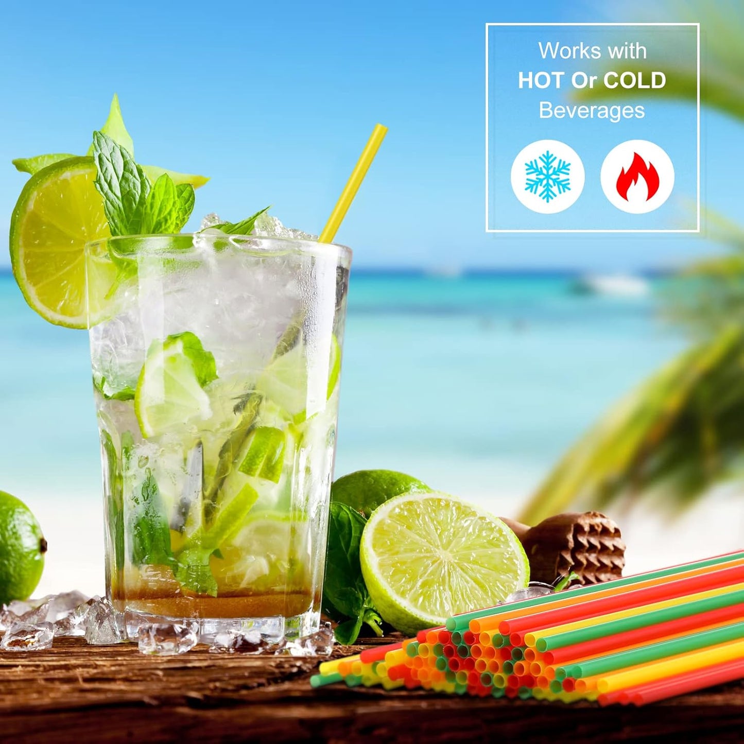 6000 Count Coffee Cocktail Stirrers Straws Disposable Plastic Sip Stir Sticks Cocktail Drink Stirrers Sticks Cups Straws for Bars Juice Drinking(Colorful,5 Inch)