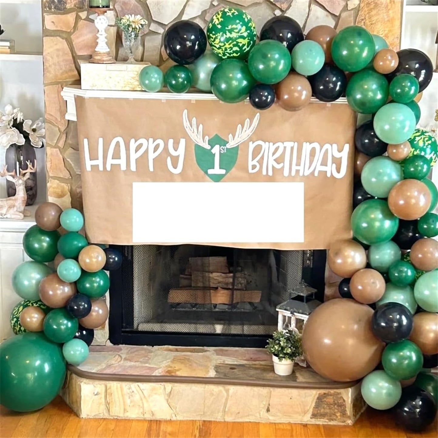 Green and Brown Army Balloons Set, 12 Inch Dark Sage Green Retro Light Coffee Brown Camo Latex Balloons for Camouflage Birthday Party Hunting Soldier Camping Jungle Themed Party Decorations Supplies