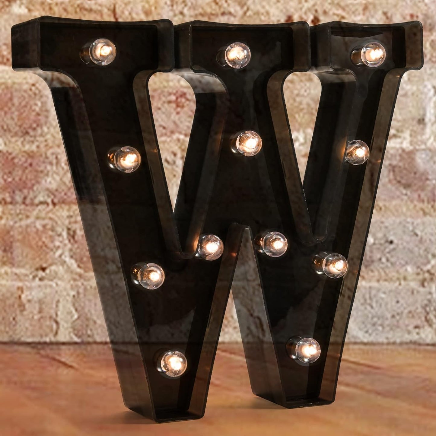 Decorative LED Illuminated Letter Marquee Sign - Alphabet Marquee Letters with Lights For Wedding Birthday Party Christmas Night Light Lamp Home Bar Decoration W, Black