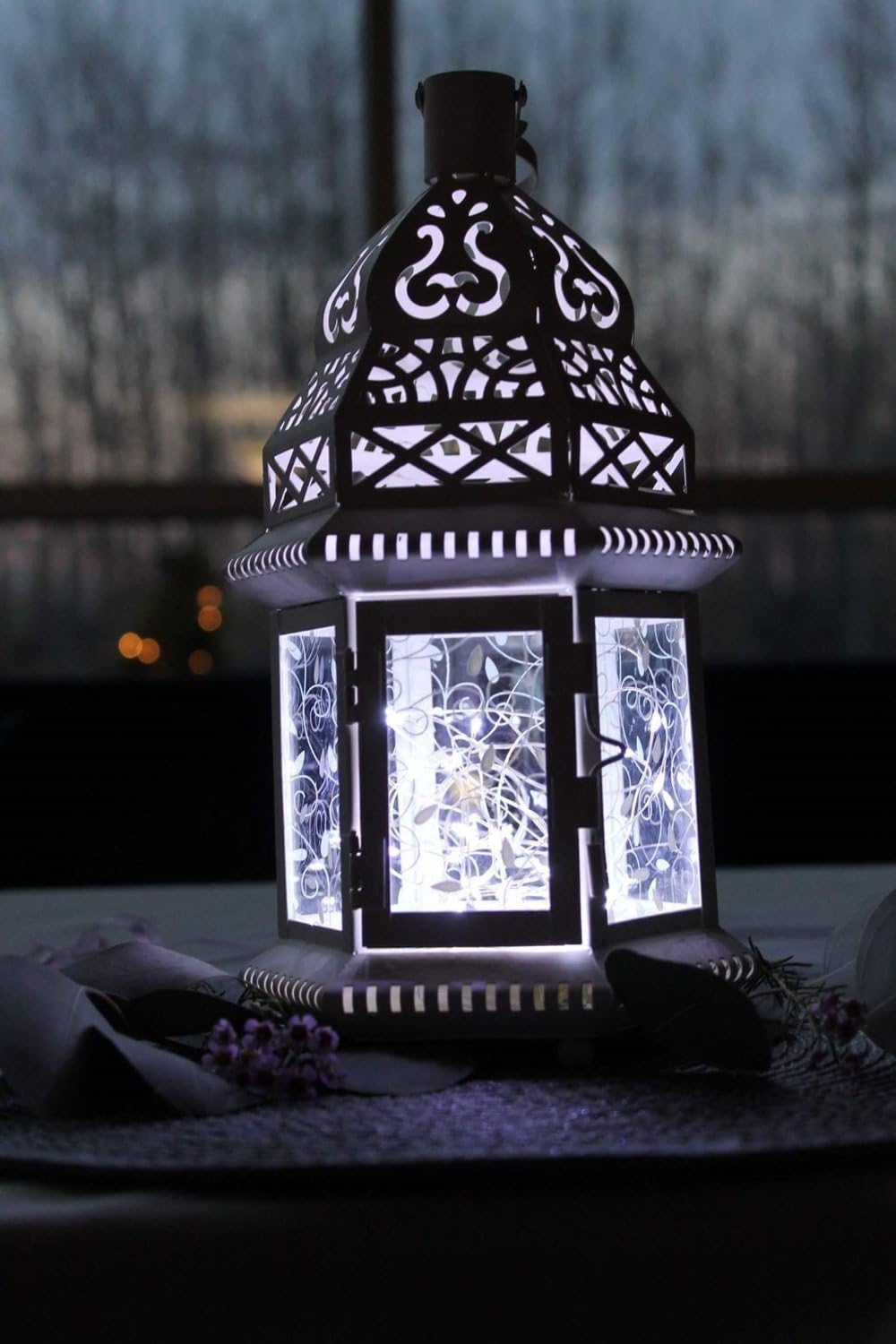 ANJAYLIA LED Fairy String Lights, 16.5Ft/5M 50leds Bright Light Party Home Festival Decorations Battery Operated Lights(White)