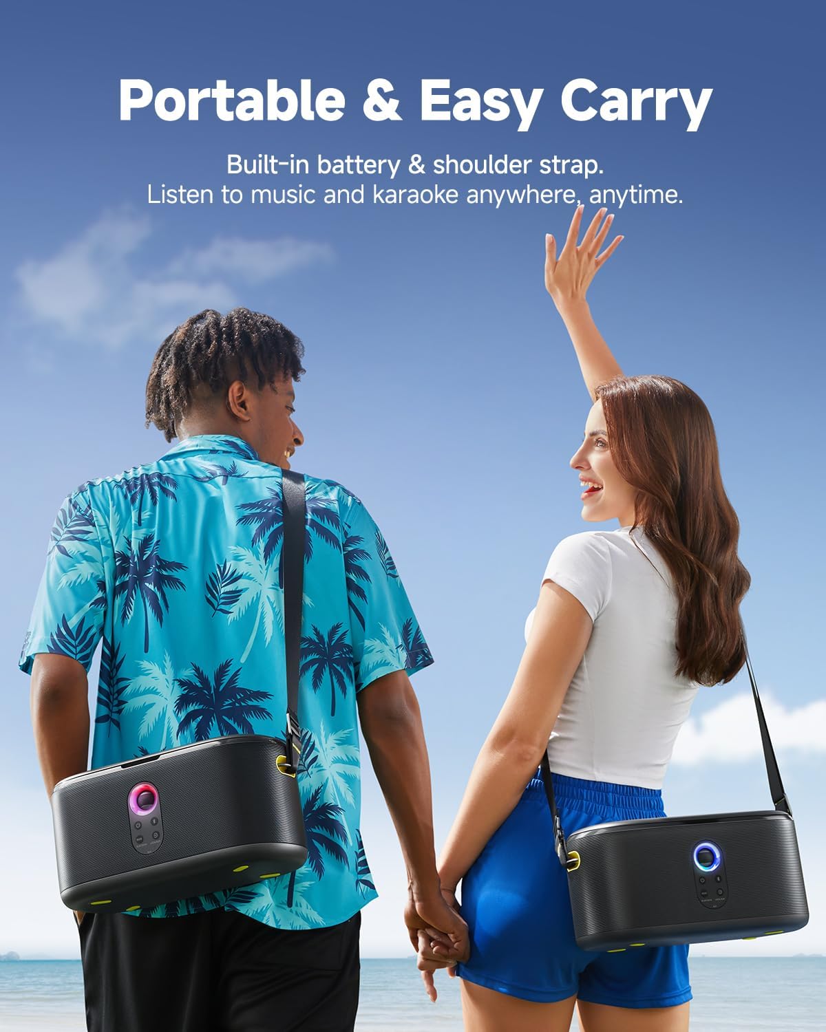 Ikarao Karaoke Machine with Lyrics Display Screen, KaraFun Prime, EQ, Autotune, Connect to TV, 2 Self-Charging Wireless Microphones, Karaoke System for Adults Kids, Portable Bluetooth Speaker for Home