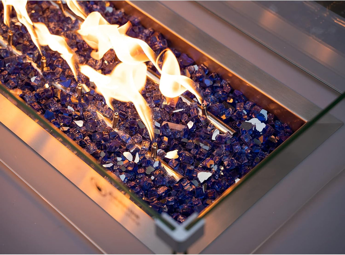 Stanbroil 10 Pound Fire Glass - 1/4 inch Reflective Tempered Fire Glass for Fireplace Fire Pit, Cobalt Blue Reflective