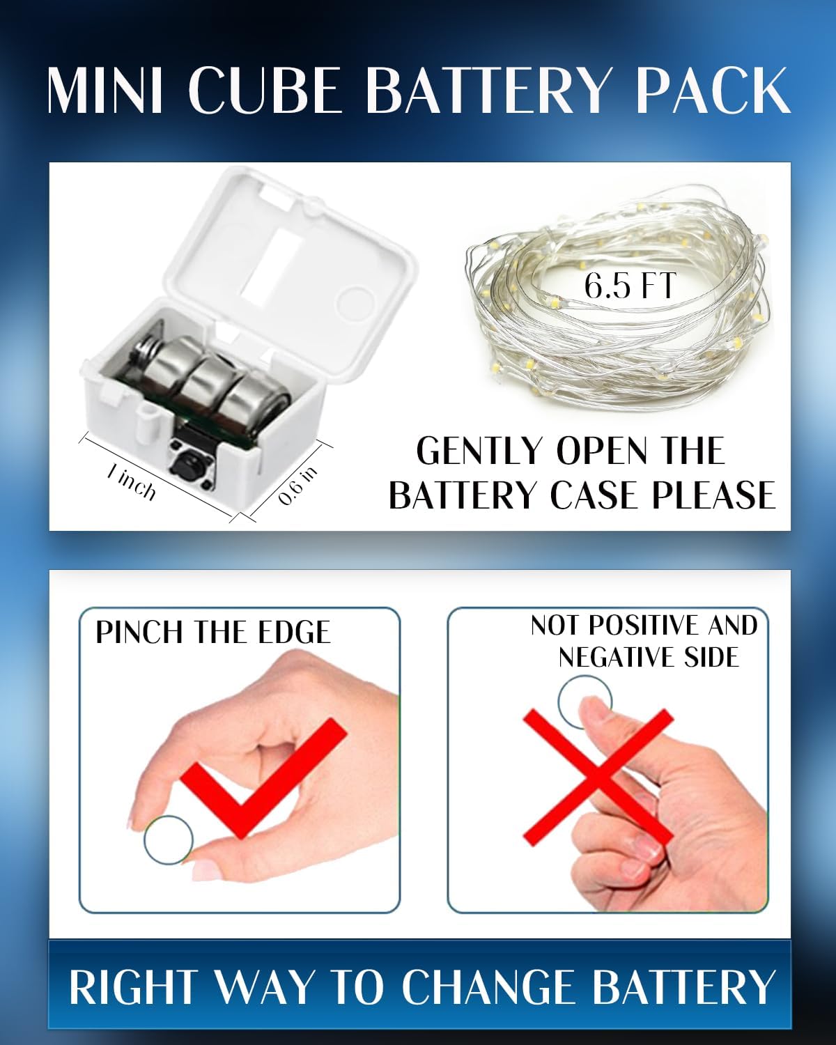 20 Pack Fairy Lights Battery Operated 60 Extra Batteries, 3 Modes 6.5ft 20 LED Mini String Lights, Waterproof Silver Wire Firefly Starry Lights for DIY Wedding Christmas Party, Cool White