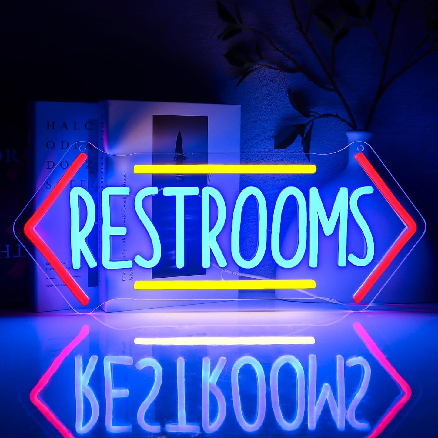 Restroom Neon Sign for Wall Decor, Toilet Led Signs for Bathroom, Unisex Bathroom Sign, USB Dimmable Neon Lights for Restrooms Shop Business Market Store Restaurant Bathroom Bar Hotels