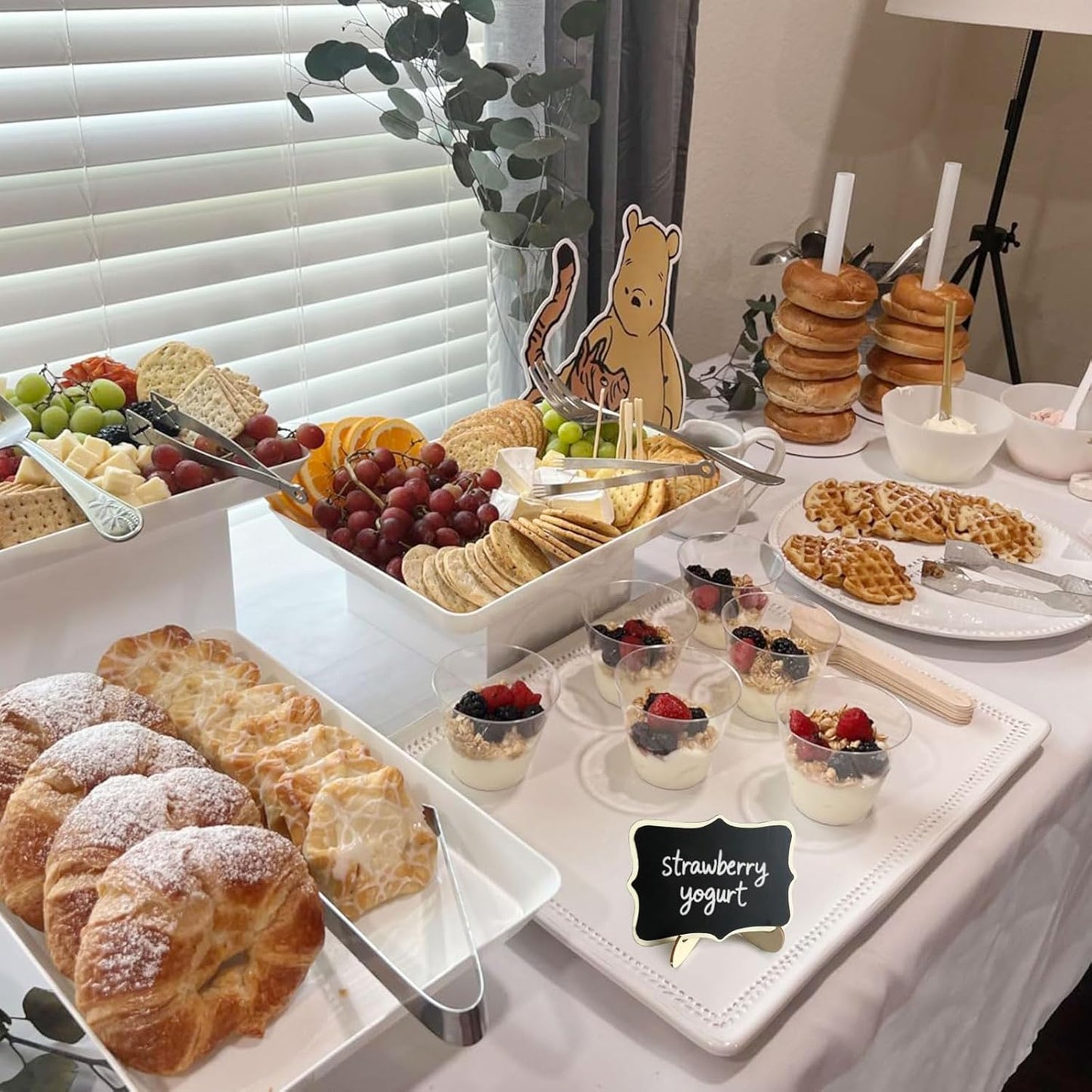 12pcs Mini Chalkboard Signs with Stand,Food Labels for Party Buffet, Food Tag/Name Card for Wedding Table, Name Tag Drink Labels Taco/Candy Bar/Bake Sale Food Sign, Catering Supplies Buffet Display