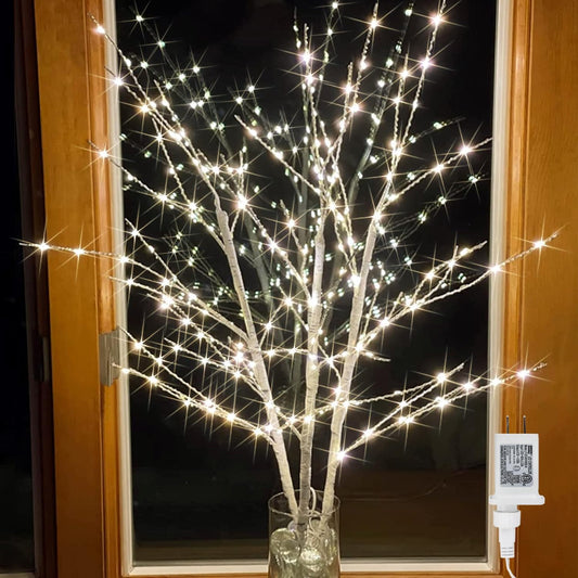 Lighted White Birch Branches With Timer 33IN 180 LED Twig for Vase Christmas Decor Artificial Tree Branch Holiday Parent
