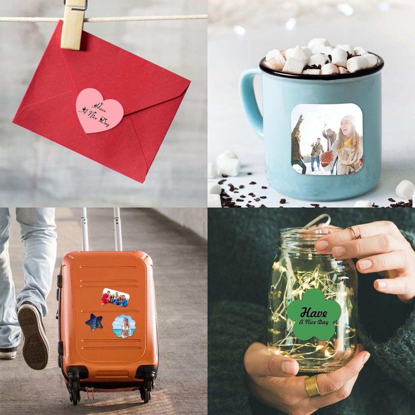 250 Pack Custom Stickers Personalized Labels for Business Logo Customized Vinyl Wedding Favors Birthday Baby Bridal Shower Make Your Own 1 Inch-10 Inch,lable-flower250