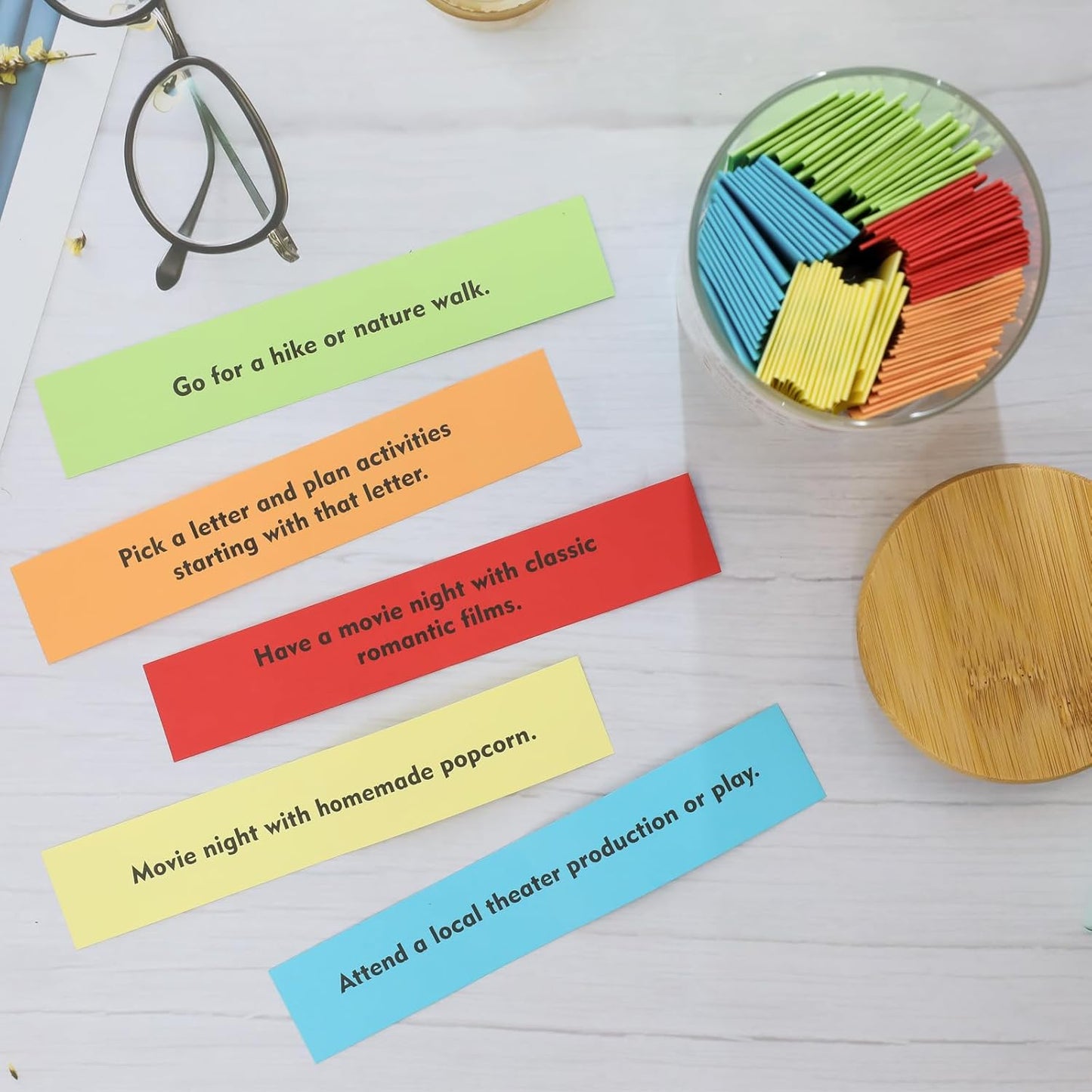 MSEHKM 100 Date Ideas In A Jar Date Night Ideas Color Coded Date Ideas Budget-friendly Date Jar Wedding/Anniversary/Bridal Shower/Newlyweds Gifts for Couples, pure