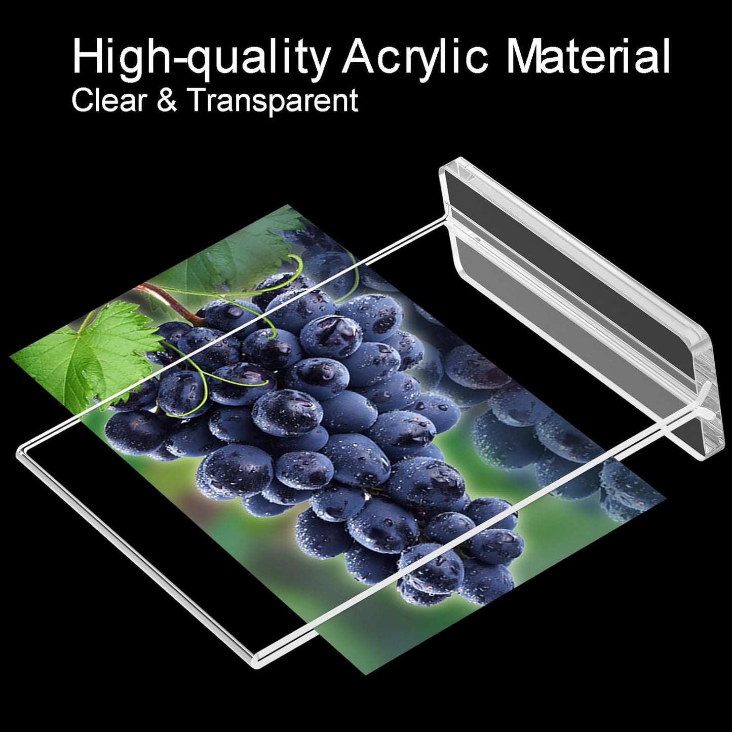 BlueValley Clear Acrylic Sign Holder 5x7 Vertical Double Sided Acrylic Photo Picture Frame for Office Desk, Table Sign Holder for Store, Rrestaurant, Hotel, Cafe, Show Fairs, Vendor-for Brochure Flyer Menu Document-6 pack