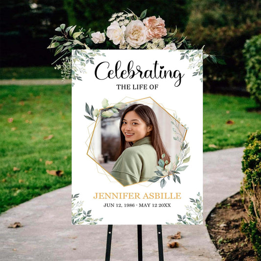 Greenery Funeral Welcome Sign, Celebration of Life Sign, In Loving Memory Sign, Large Funeral Sign, Memorial Sign, Funeral Decor, Funeral Sign, Funeral program