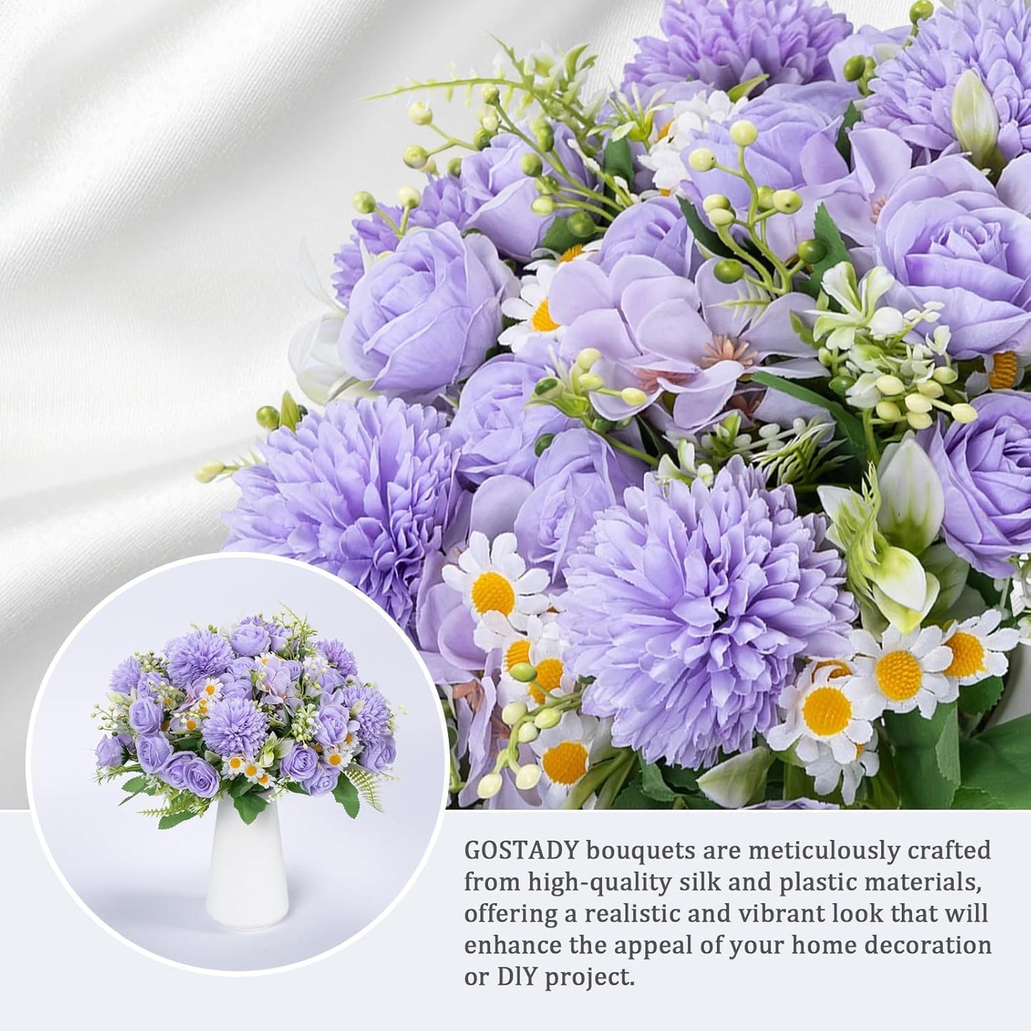 12 Packs Peonies Artificial Flowers,Silk Artificial Peonies Flowers Fake Peony Faux Floral Arrangements Bouquet for Centerpiece Table Wedding Party Home Decor Purple