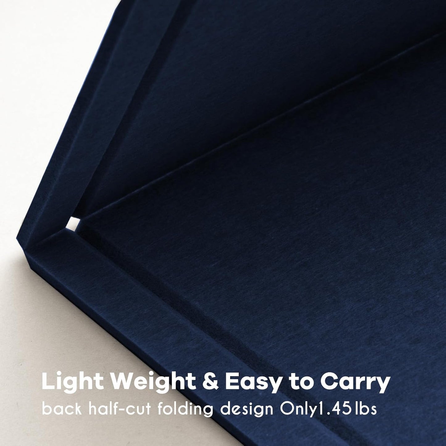 Bulletin Board, 36 x 24 inches Felt Board - Decorative Pin Board, Cork Board Alternative for Wall, 3' x 2' Foldable Picture Board Self-Adhesive Vision Board Prayer Board with 20 Pushpins - Dark Blue