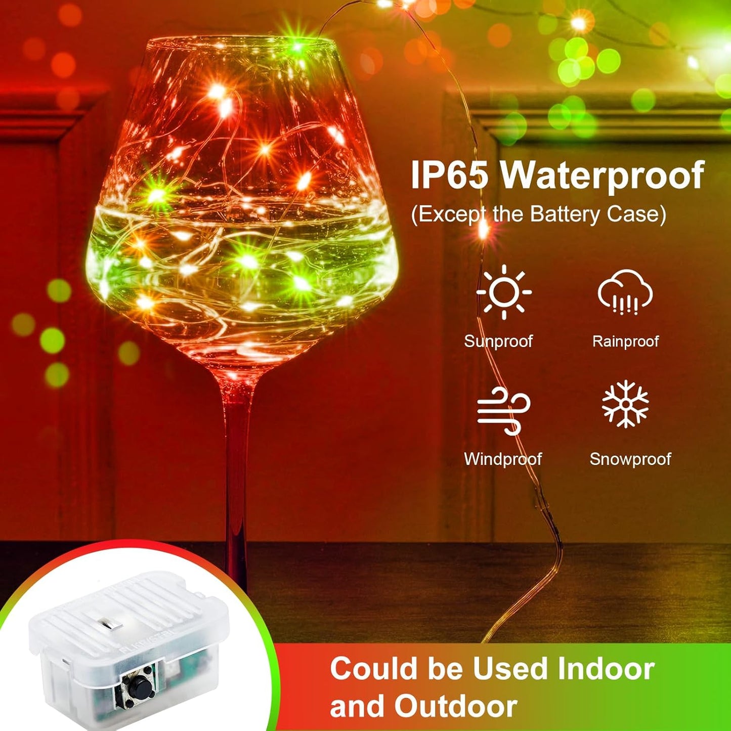 ZGWJ 12 Pack Christmas Fairy Lights Battery Operated, 7ft 20LED Mini Fairy String Lights Silver Wire 3 Modes Waterproof for Christmas Tree DIY, Parties, Bedroom Decorations Red&Green