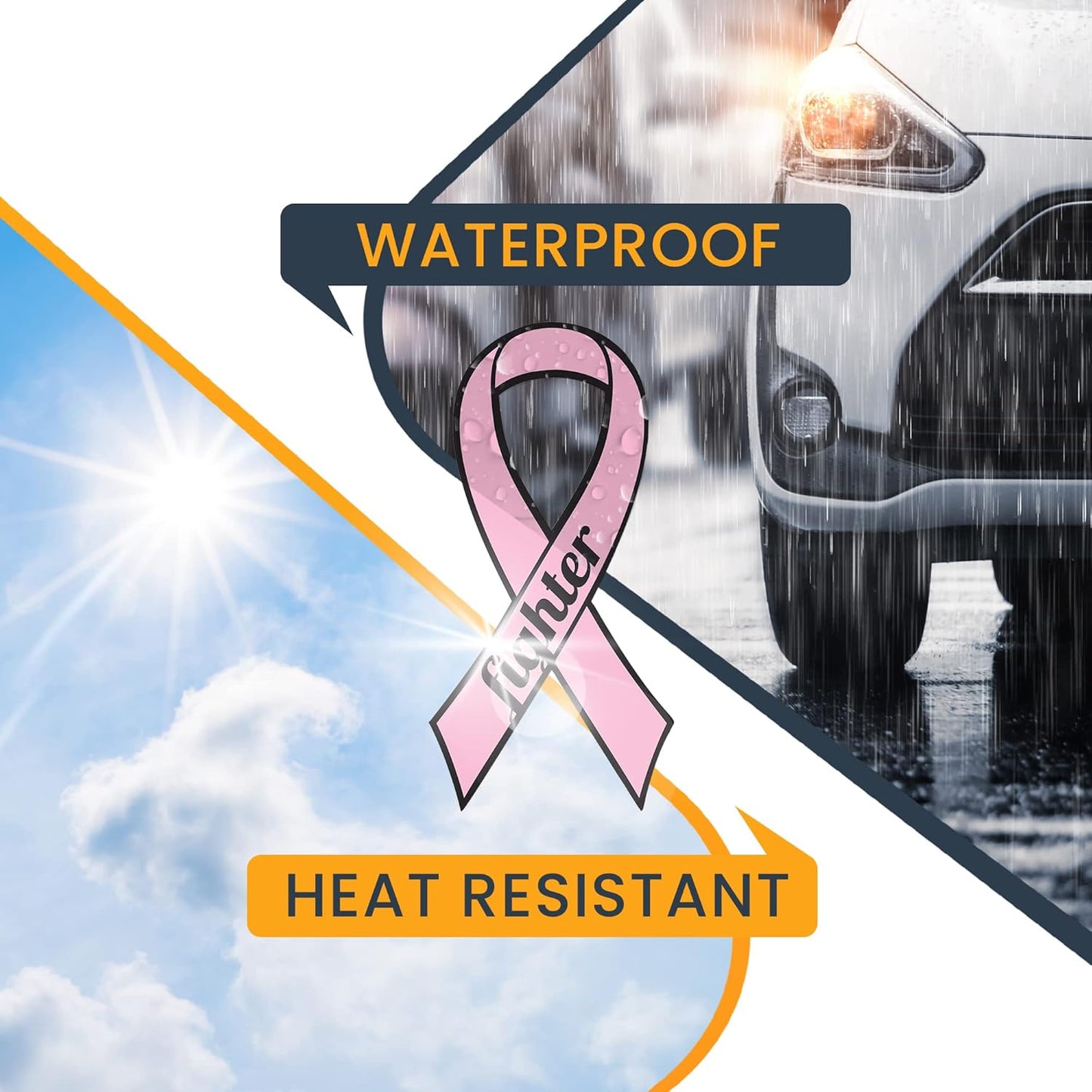 Magnet Me Up: Support Breast Cancer Fighter Pink Ribbon Magnet Decal - 3.5x7 Inches, Heavy-Duty Automotive Magnet for Car, Truck, SUV - Show Your Support and Encouragement with This Magnet