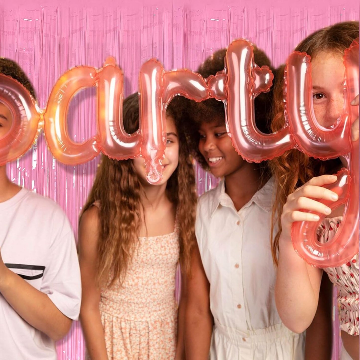 10 Pack Foil Curtain Pink Backdrop Streamers Metallic Tinsel Fringe Curtains Photo Booth Props for Birthday Wedding Engagement Bachelorette Christmas Holiday Celebration Party Decorations