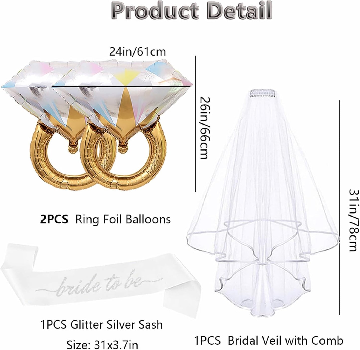 4PCS Bride To Be Sash and Veil, Blue Sash and Bachelorette Veils Accessories for Bridal Shower Engagement Wedding