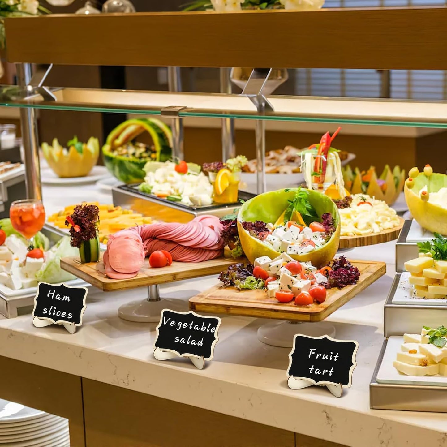 80 Pack Mini Chalkboard Signs with Easel Stand,Food Labels for Party Buffet with Two Pens,Suitable for Graduation Parties, Wedding Celebration Name/Place Cards, Restaurant Food Labels