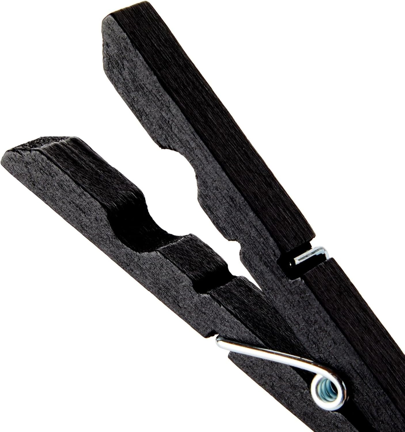 Juvale Wooden Clothespins - Indoor Laundry Hanging & Laundry Clips - Wooden Clothes Pins for Crafts & Photo Clips - Strong Spring Grip & Mini Clothespins - Pack of 100, 4 in, Black