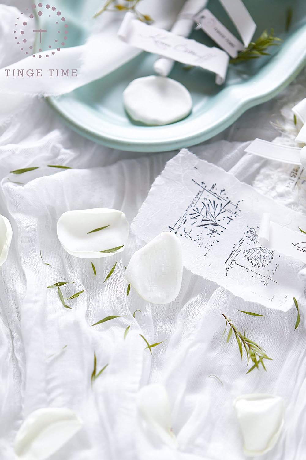 TINGE TIME Silk Rose Petals Flower Petals for Wedding Flower Girl Basket Aisle Scatter Dinner Table Centerpieces Party Confetti Bridal Shower Romantic Night Decoration (Ivory)