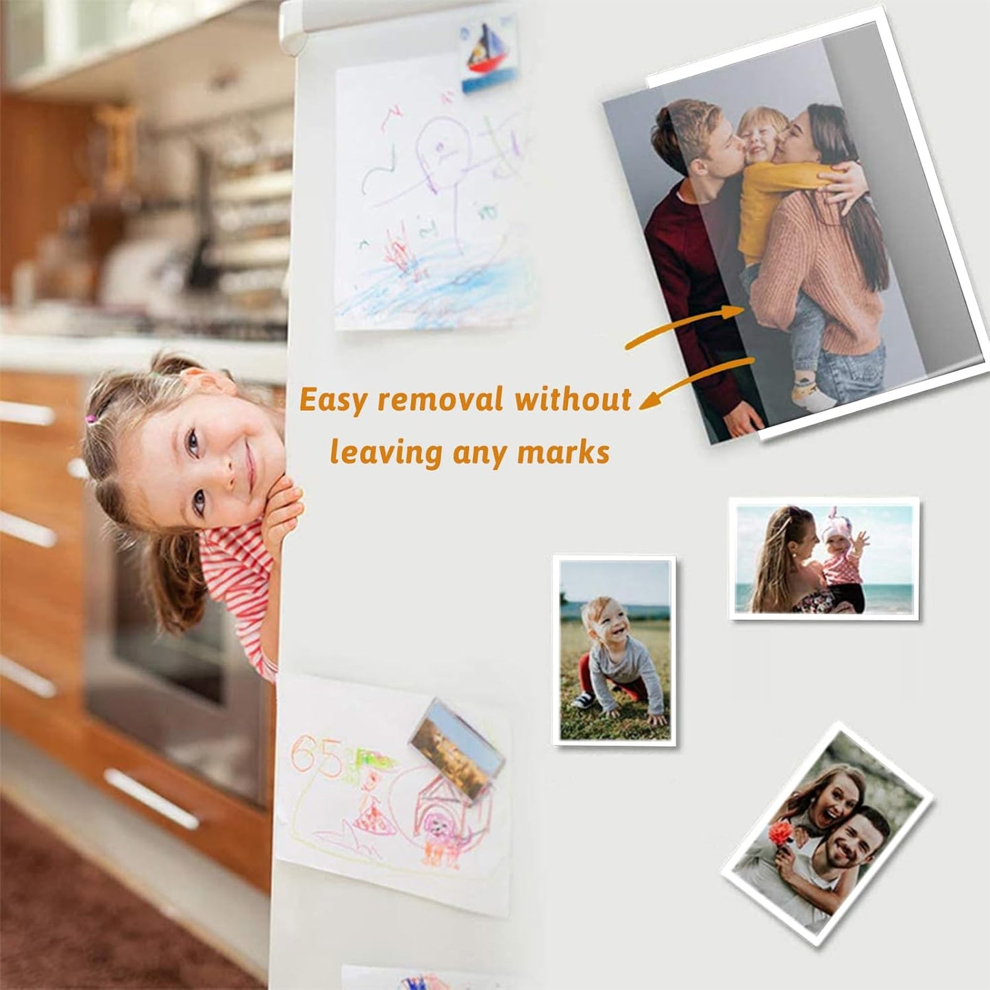 5 Pack Magnetic Picture Frames for Refrigerator, Holds 4 x 6 Inches Photos, Magnet Picture Frames for Fridge, White