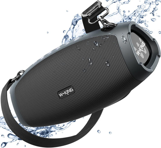W-KING 120W Max Portable Speakers Bluetooth Wireless, IPX6 Waterproof Loud Bluetooth Speaker Boombox, Triple Passive Radiator/Subwoofer*2-70W Deep Bass/DSP/2 Pairing/42H/EQ/Party Large Outdoor Speaker