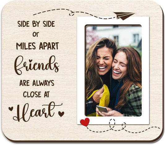 Magnetic Picture Frames - ALWAYS CLOSE AT HEART - Christmas Gift Birthday Gift for Friends, Besties - Unique Magnet Photo Frame For Women - Magnetic Frames for Refrigerator, Locker & More