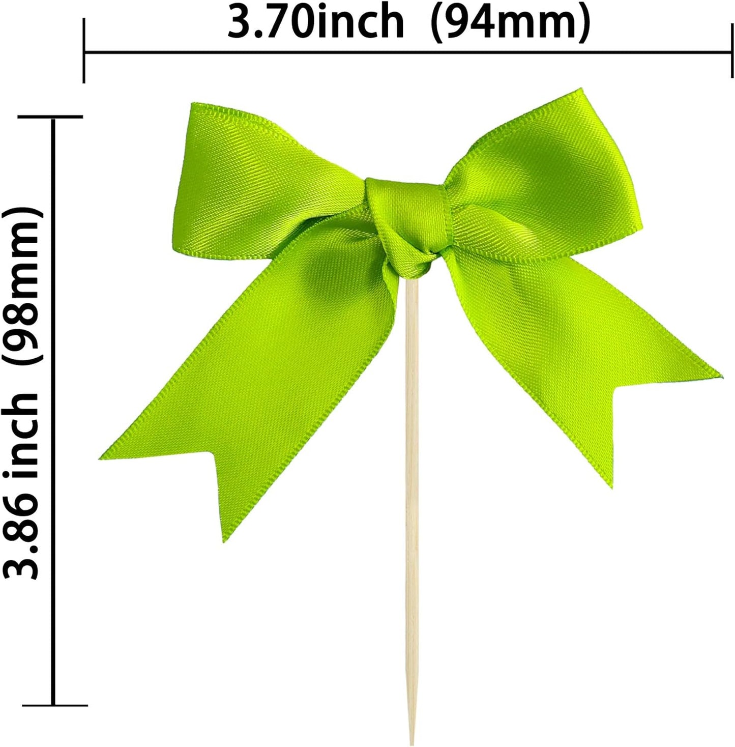 Gyufise 24Pcs Bow Cupcake Toppers Coquette Bow Girls Birthday Cake Decorations Bowknot Cake Toppers Bowknot Cupcake Picks for Baby Shower Birthday Wedding Bridal Engagement Party Supplies Green