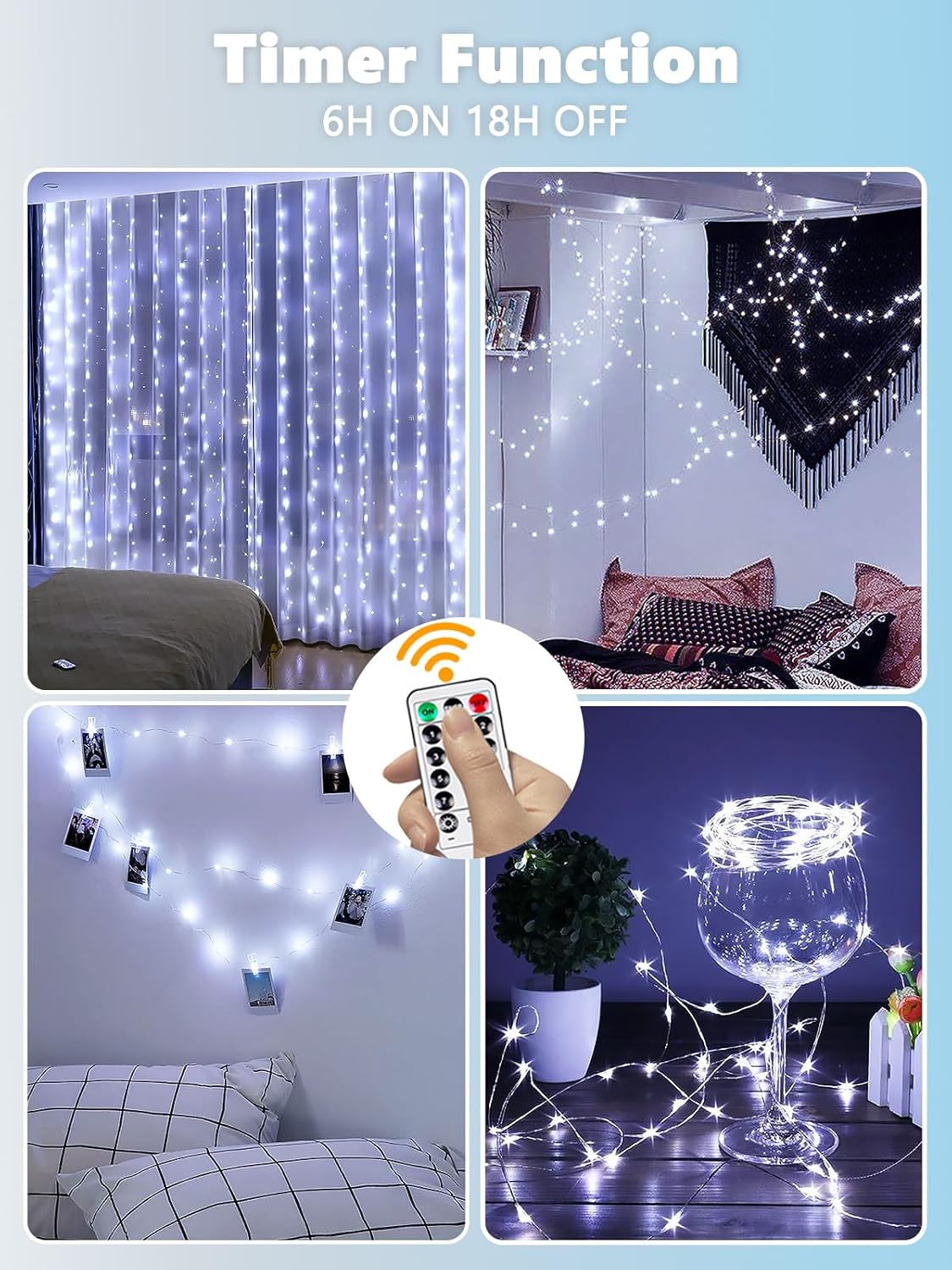 3 Pack Fairy Lights Battery Operated with Remote Control Timer, 26 FT 80 LED String Lights Outdoor Indoor, 8 Mode Twinkle Lights for Christmas Party Wedding Birthday Bedroom Décor (Cool White)