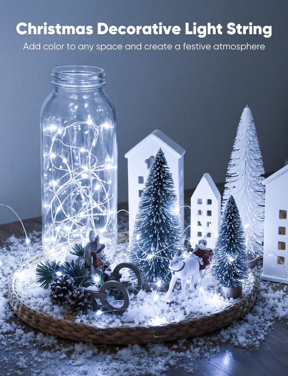 Minetom 12 Pack Fairy Lights Battery Operated String Lights, 8 Modes & Timer, 7ft 20LED Waterproof Silver Wire Twinkle Lights, Firefly Starry Moon Lights for Mason Jars DIY Christmas Wedding