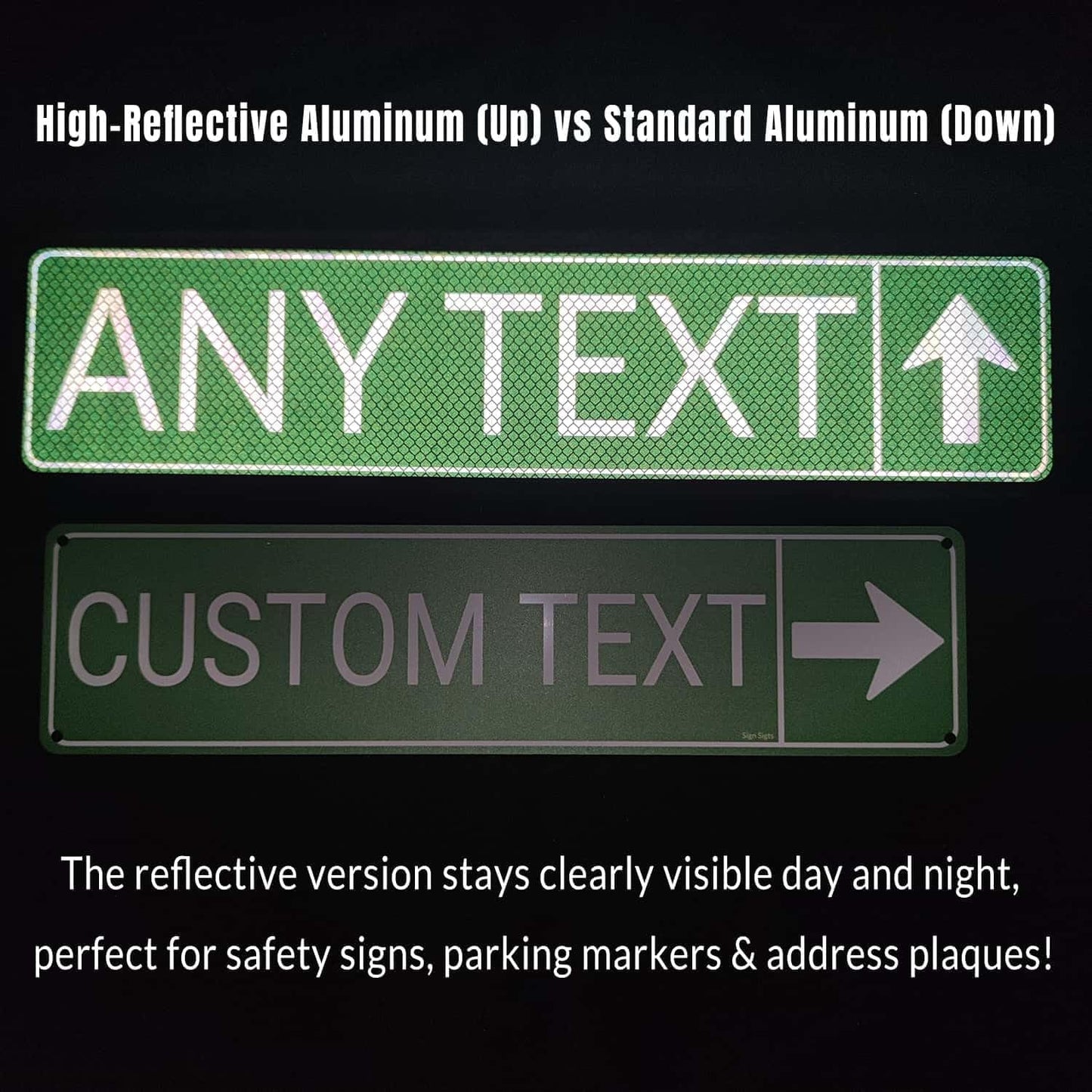 Custom Street Reflective Sign, Personalized Metal Road Sign, Single/Double Sided, 8x24 Inch, Outdoor Fade-Resistant .040 Aluminum