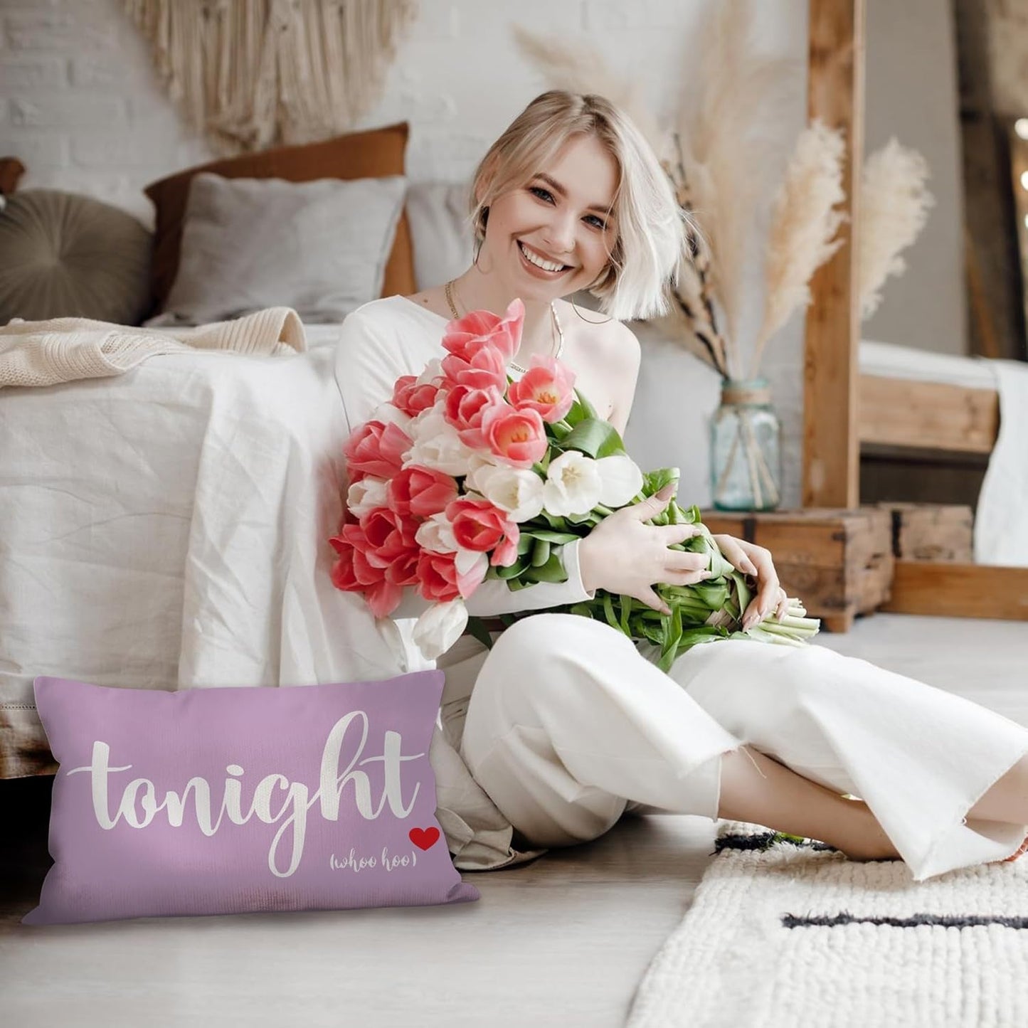 Mancheng-zi Bridal Shower Pillow Cover, Bachelorette & Wedding Gift, Funny Throw Pillow for Bedroom (Violet, 18x18)