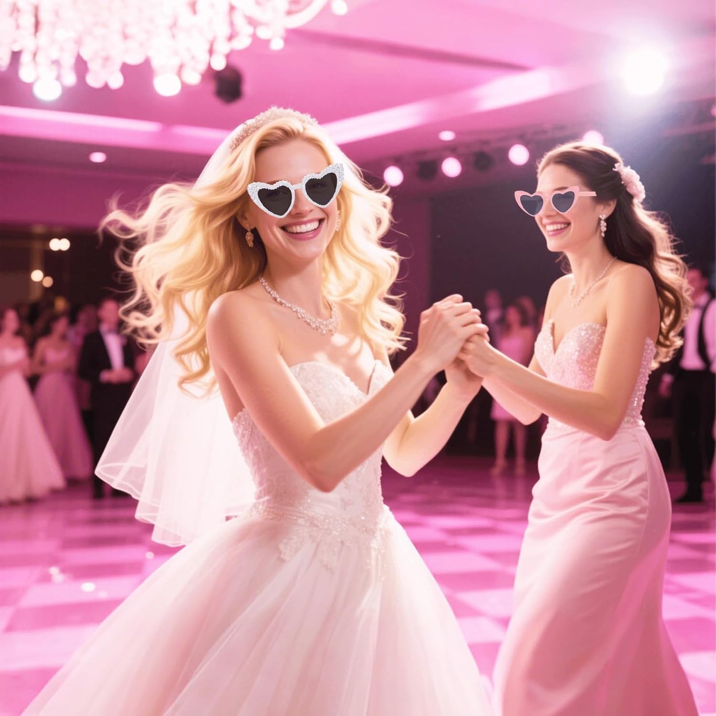 Bachelorette Party Heart Sunglasses 8 Pack Pearl Bride Sunglasses Bridesmaids Sunglasses Party Favor Proposal Gifts