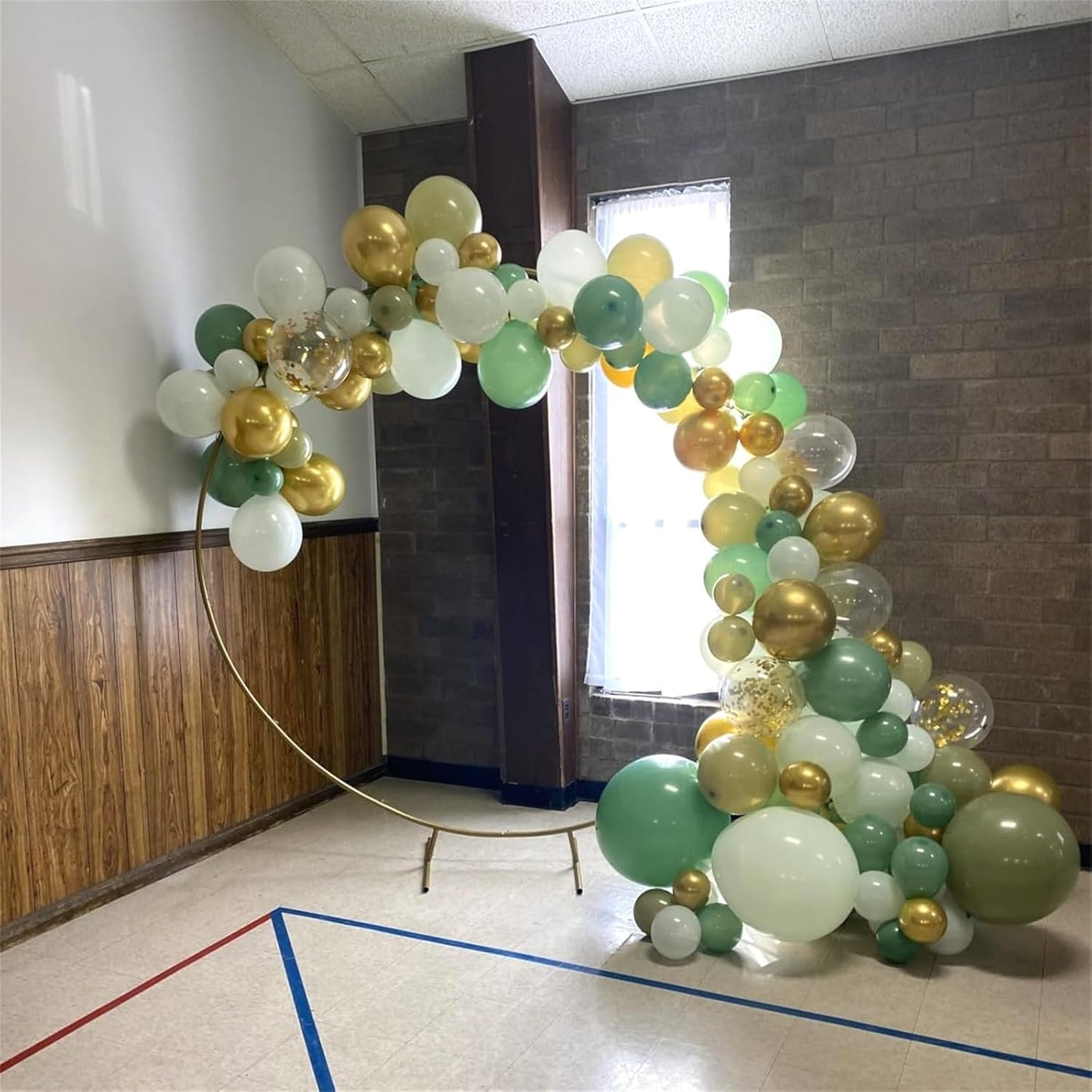 Sage Green Balloons Set, 60Pcs 12 Inch Olive Macaron Pastel Green Balloons with Metallic Confetti Gold Jungle Latex Balloon for Birthday Party Woodland Safari Baby Bridal Shower Decorations Supplies