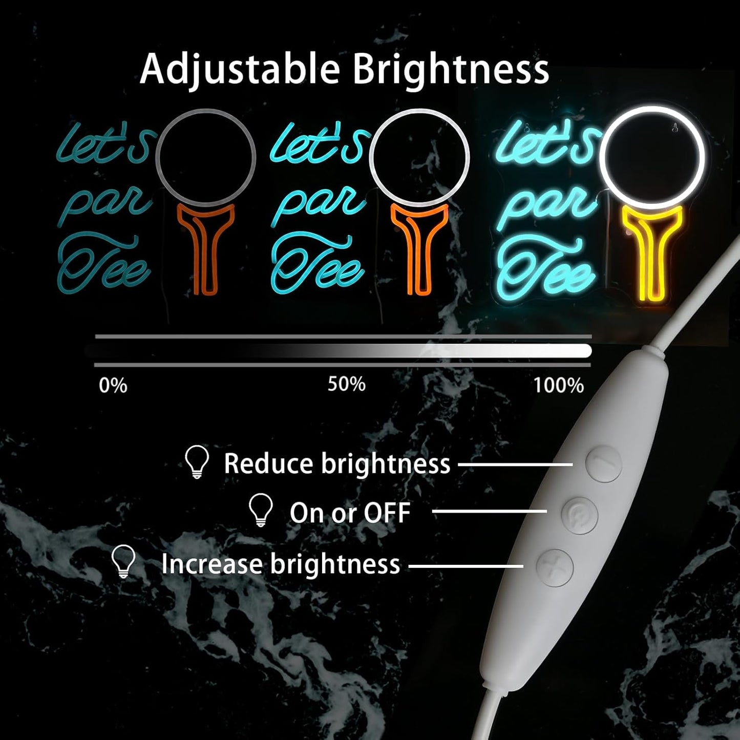 Let's Par Tee Neon Sign Golf Club Led Neon Lights for Wall Decor Light Up Signs For Sports Golf Shop Living Room Bedroom Home Bar Club Man Cave Gym Birthday Party Decorations Gifts