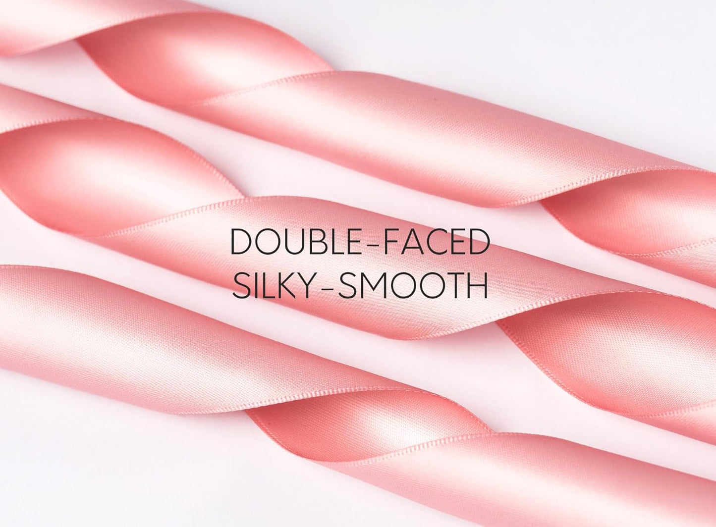 Pink Satin Ribbon 1-1/2 Inch x 50 Yards Double-Faced Valentines Ribbons for Flower Bouquet Gift Wrapping Party Decor Wedding Invitation DIY Craft