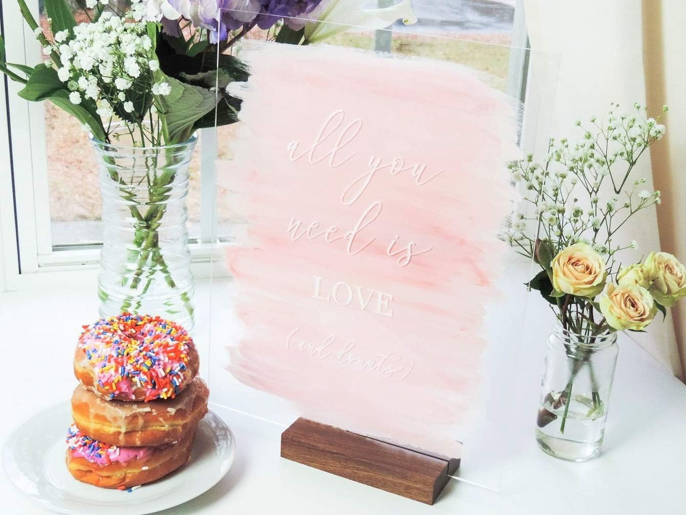 UNIQOOO 6 Pack 5.5” Wood Stands for Wedding Acrylic Sign, Extra Large Wooden Sign Holder for 1/8 Thick Plexiglass Sheets Up to 16”| Perfect for Table Numbers, Menu Display, Retail Sign, Restaurant