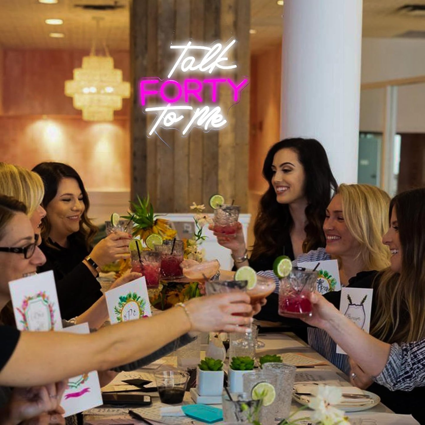 Talk Forty To Me Neon Sign Led 40th Birthday Neon Light Dimmable 40th Madam Birthday Gift For Women Neon Sign For Wedding Christmas Halloween Decor Birthday Gift For Girl Wife Lover(USB Sign)