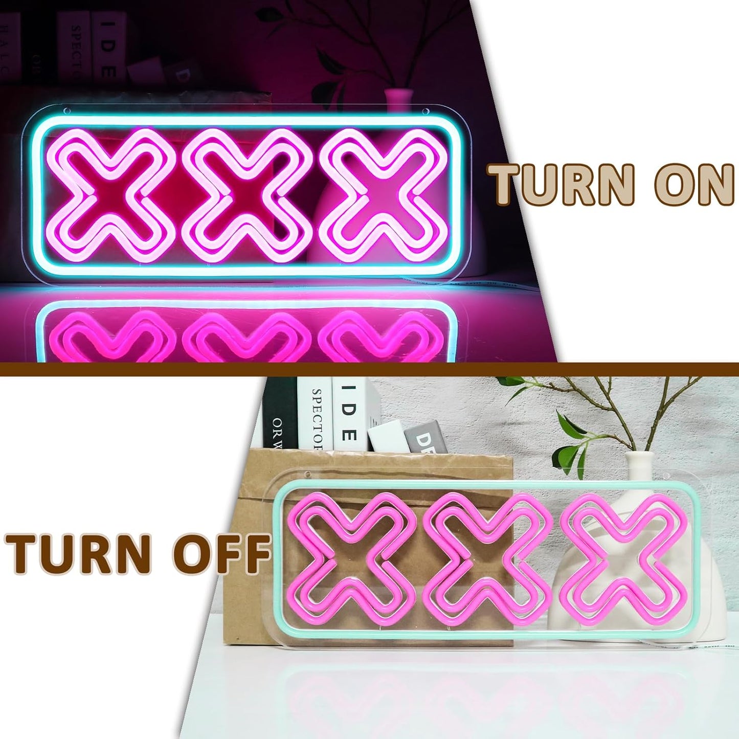 XXX Neon Sign for Wall Decor, Adults Only Led Signs for Room, USB Dimmable Funny Neon Lights for Adult Rated Movie Game Room Man Cave Party Business Pub Hotel Party Wall Decor