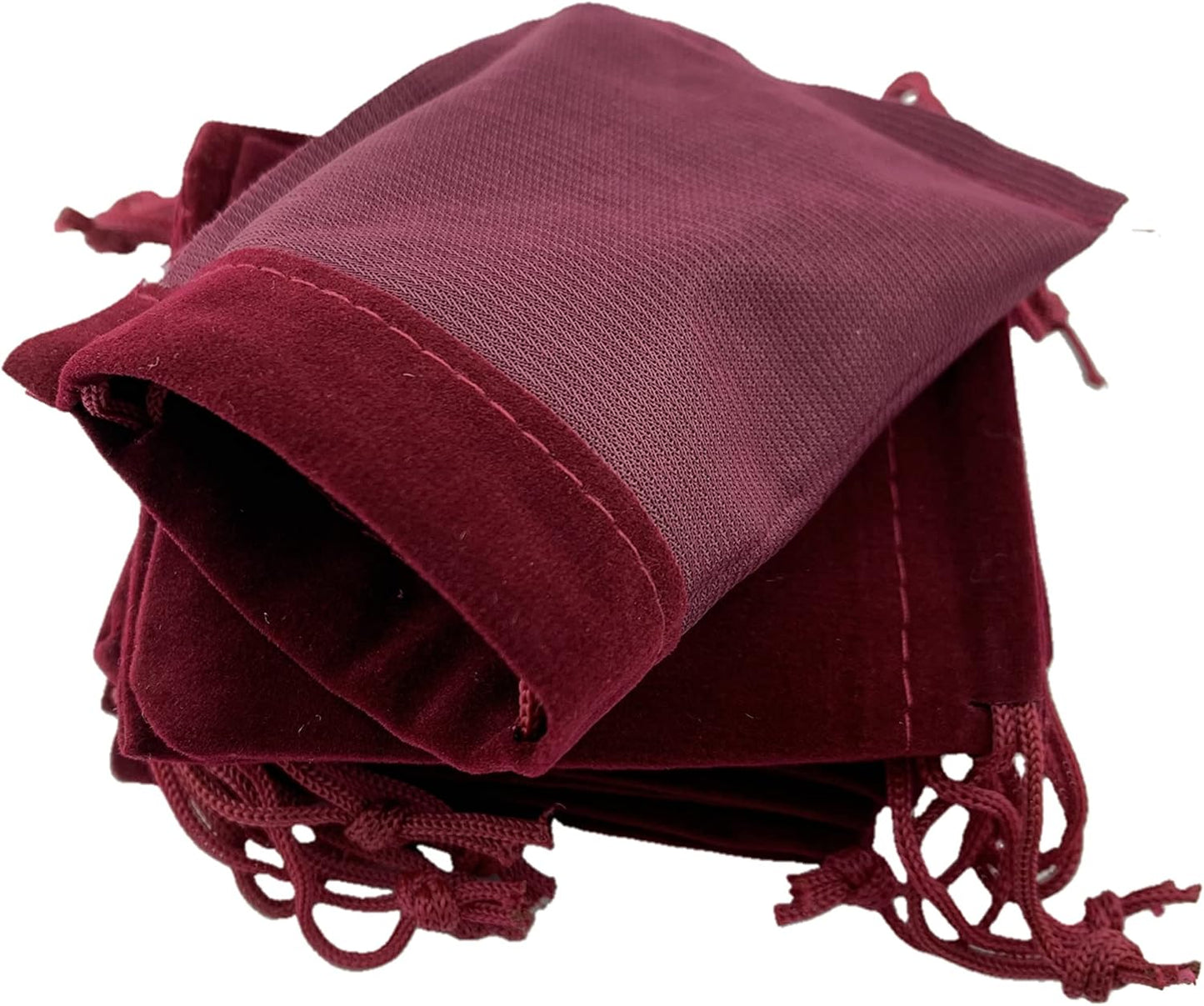 Palmhomee Pack of 48 3x4 Inch Velvet Drawstring Bags Gift Bag Velvet Pouch For Jewelry Wedding and Party Favor (Bungundy)