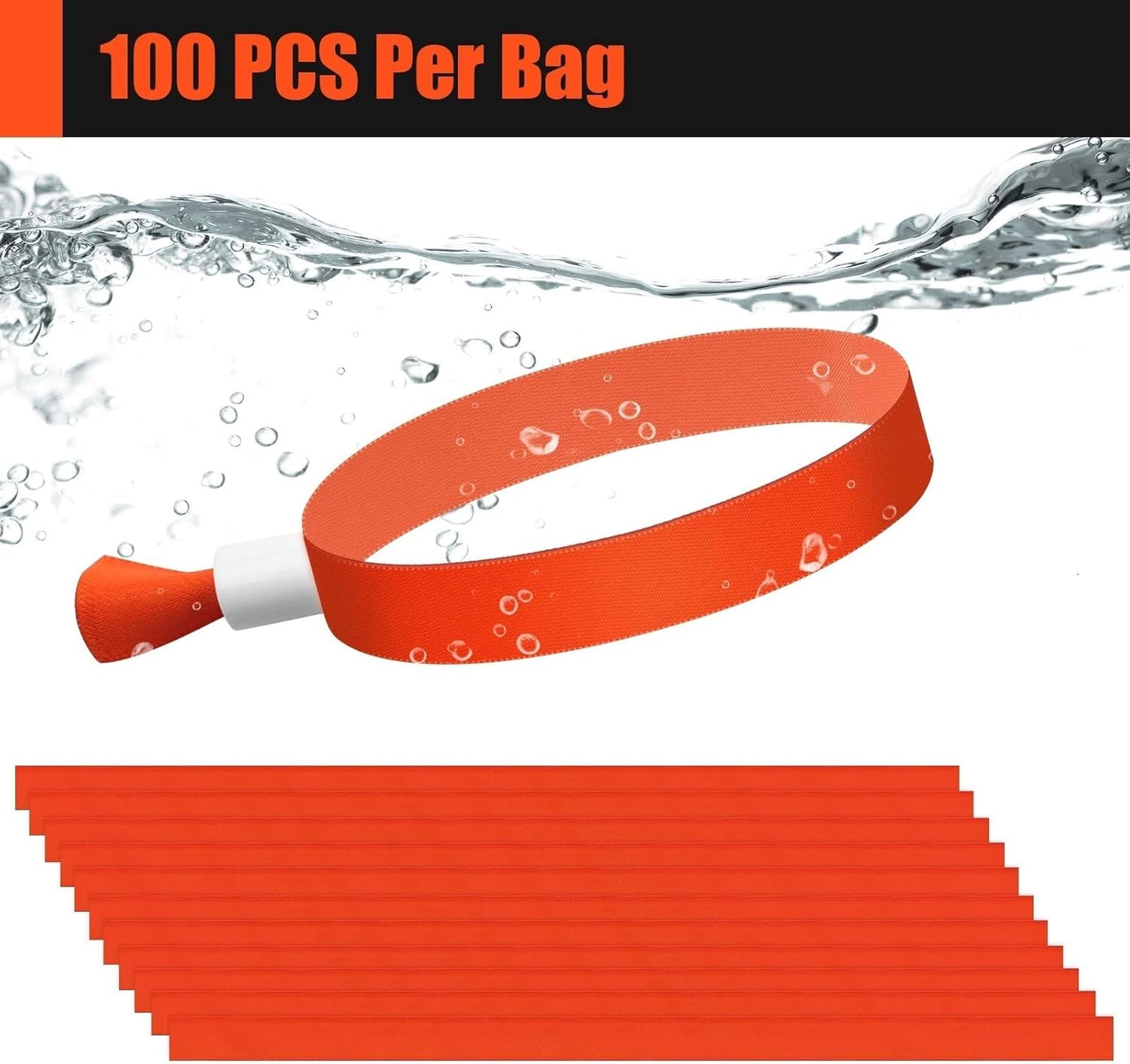 Green-Power America 100 Pcs Cloth Event Wristbands, Event Wristbands, Colored Wrist Bands for Events, for Lightweight Concert Wrist Strap for Activities, Party Bracelets for Events (Color : Orange)