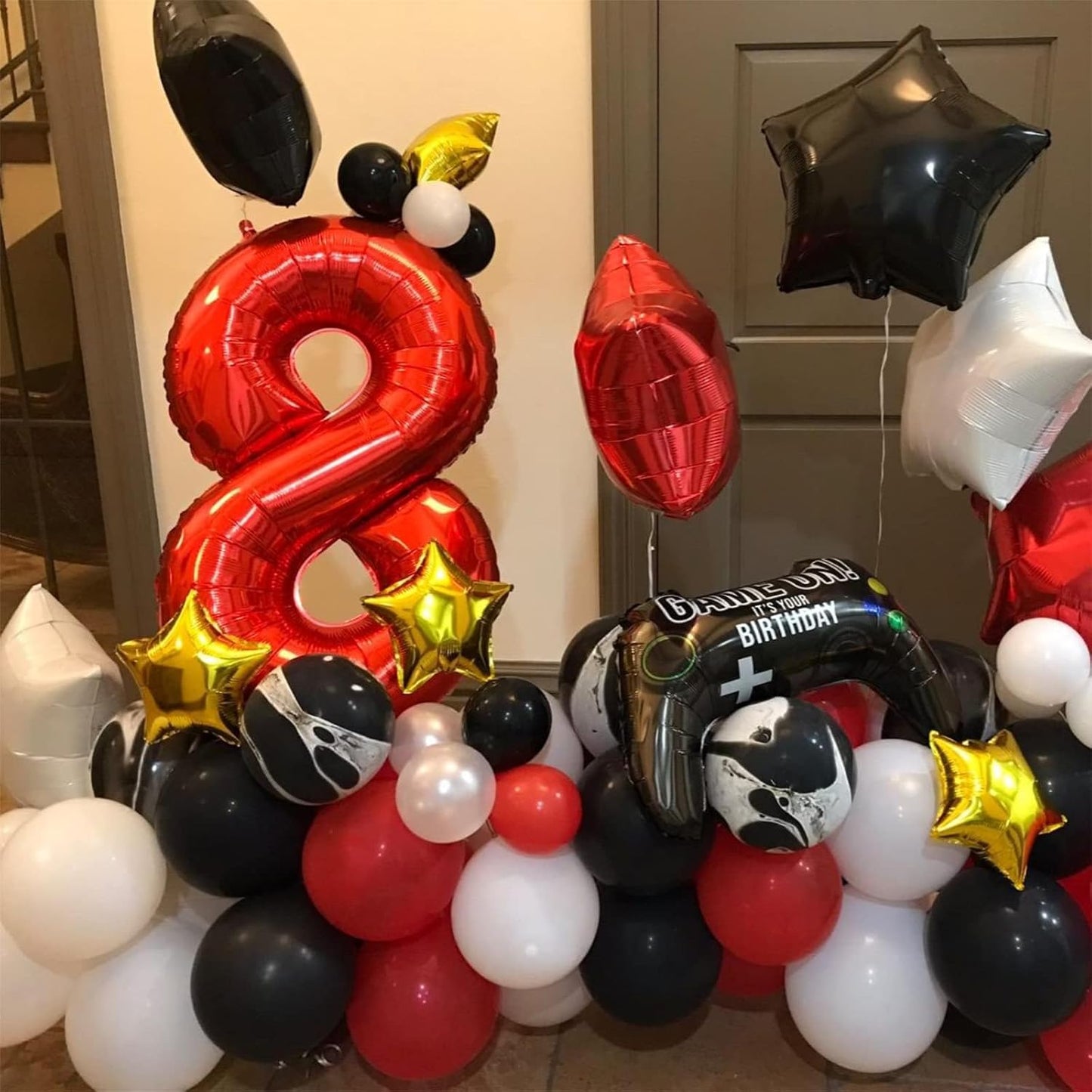 40 Inch Red Large Numbers Balloons 6, Self Inflating Digit 6 Helium Balloons for 6th Girls Boys, Foil Mylar Big Number Balloons Set 0-9 for Women Men Birthday Party Anniversary Supplies Decorations