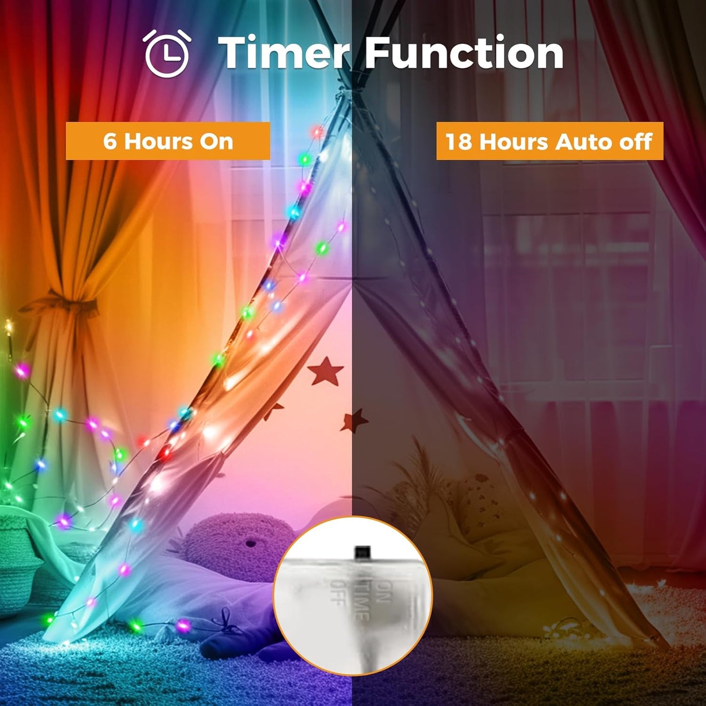 btfarm 6 Pack Fairy Lights Battery Operated with Timer, 10FT 30LED Twinkle Lights Waterproof, Copper Wire Christmas String Lights Battery Powered for Indoor Outdoor Wedding Party Holiday Decorations