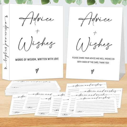 Advice and Wishes Cards Album, Baby Shower Advice Cards Book, Wedding Advice Card Guest Book Well Wishes Card for Bridal Shower, Mr and Mrs, Retirement, Graduation, Birthday