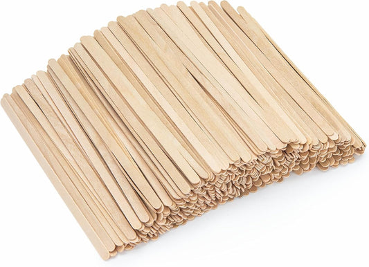 WISYOK 600 PCS Coffee Stirrers, 5.5 Inch Premium Birch Wood Sticks, Smooth Round Ends, Splinter-Free Disposable Stir Sticks for Coffee, Cocktails, Office, Home, Coffee Bars