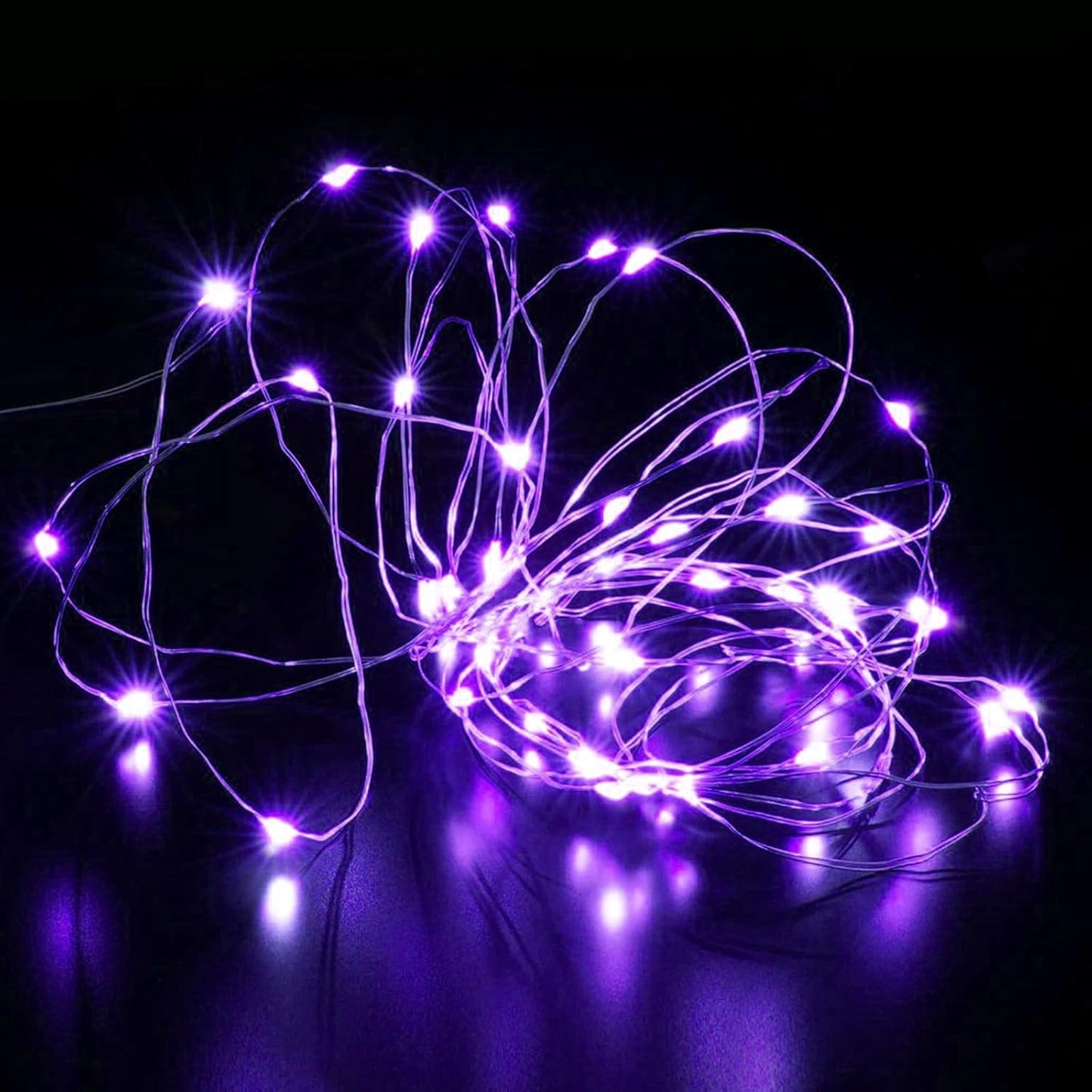 Aogist Led Fairy Lights 3 Modes Battery Operated String Lights Waterproof Silver Wire 7 Feet Firefly Starry Moon Mason Jar Lights for DIY Wedding Party Christmas (Purple, 20 Pack)