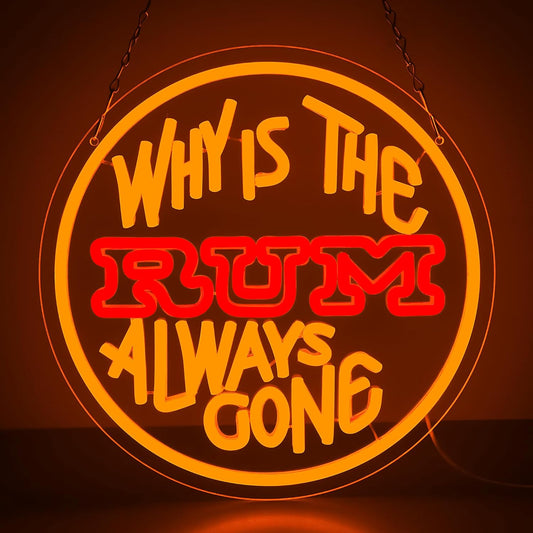 Beer Neon Sign for Wall Decor Bar Signs for Home Bar Decoration for Home Rum Neon Light for Man Cave Beer LED Light Up Sign for Bedroom Shop Party Club Wall Decor Gifts for Men Size12.9*12.9in(JTD236)