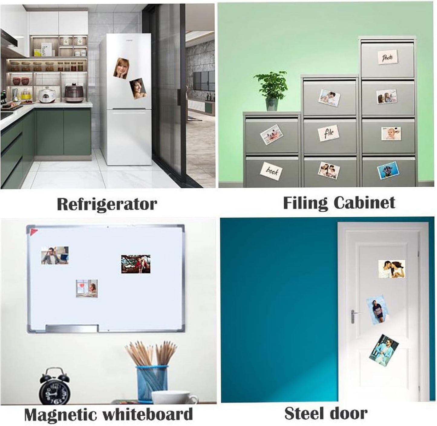 5 Pack Magnetic Picture Frames for Refrigerator, Holds 4 x 6 Inches Photos, Magnet Picture Frames for Fridge, White