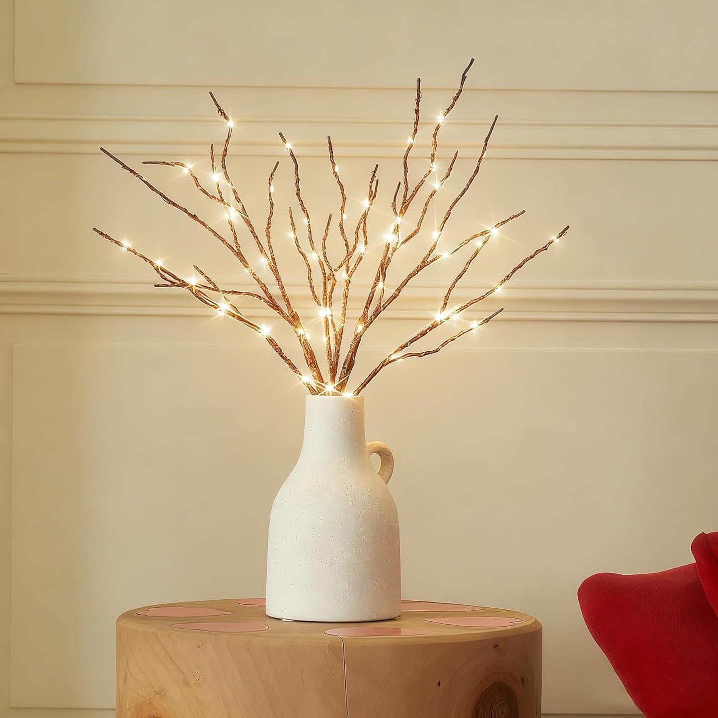 BAOLITVINE Lighted Willow Branches with Timer 70 Fairy Lights 18IN, Brown Twig Branch Lights for Indoor Outdoor Home Fireplace Christmas Decorations