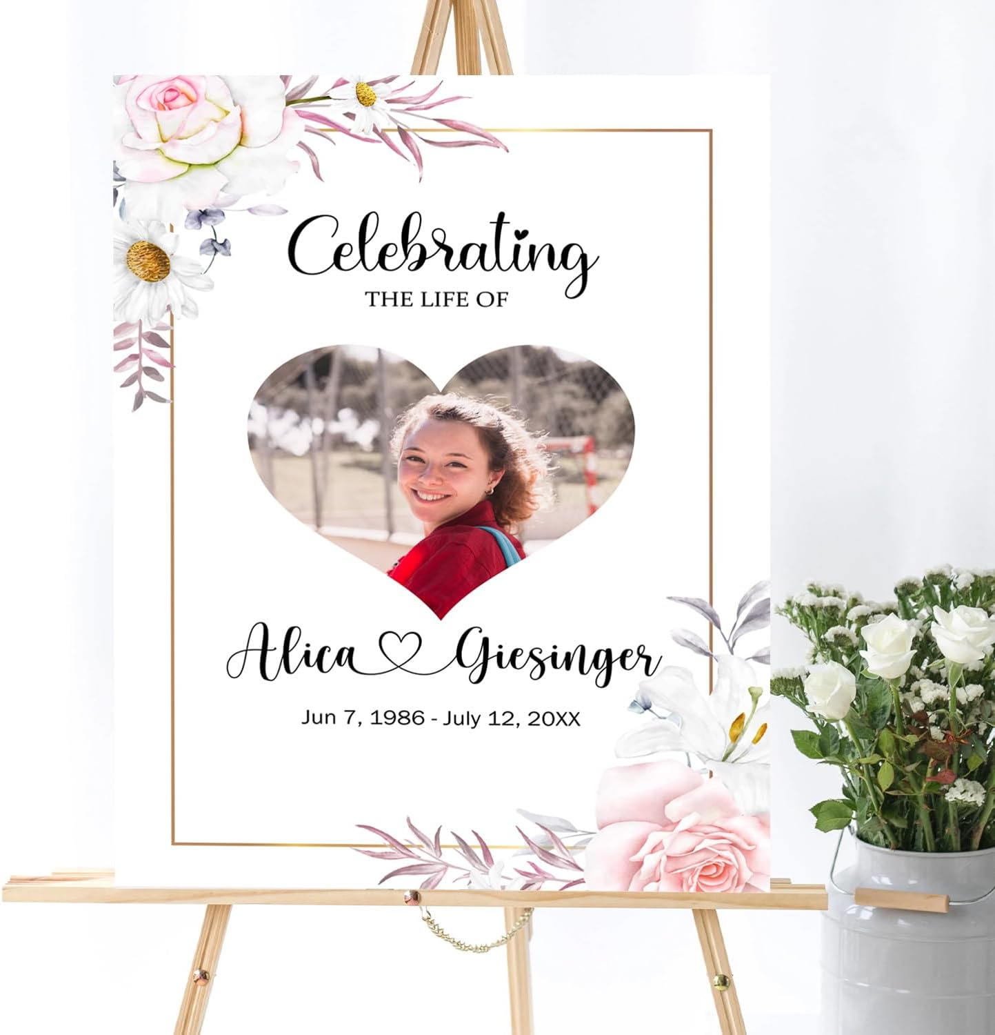 Funeral Heart Collage, Celebration of Life, Funeral Welcome Sign, Large Memorial Poster, Funeral decoration, In Loving Memory Sign, Obituary Memorial Service, Funeral program