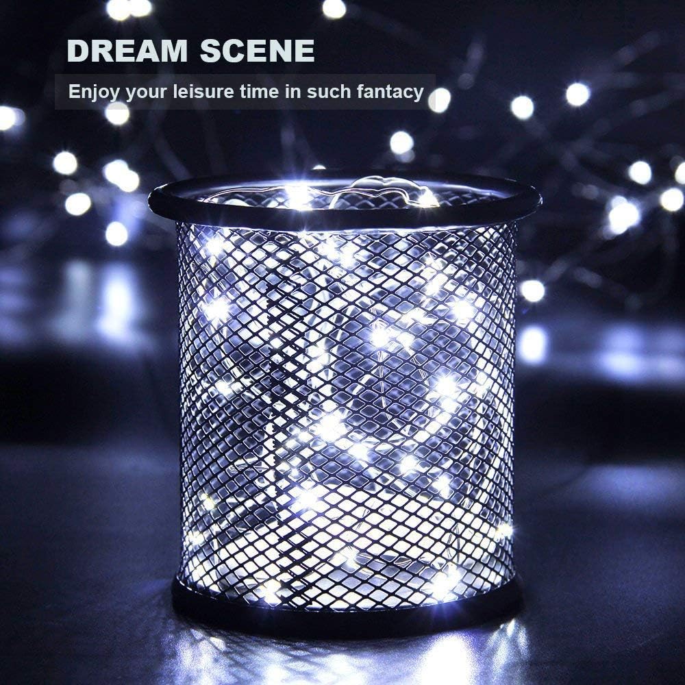 CYLAPEX Pack of 24 Cool White Fairy Lights String Battery Operated Fairy Lights, 3.3ft 20 LEDs Firefly Lights Silver Coated Copper Wire Lights for DIY Decor Christmas Decoration Costume